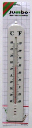 thermometre en plastic grand model 38x6cm